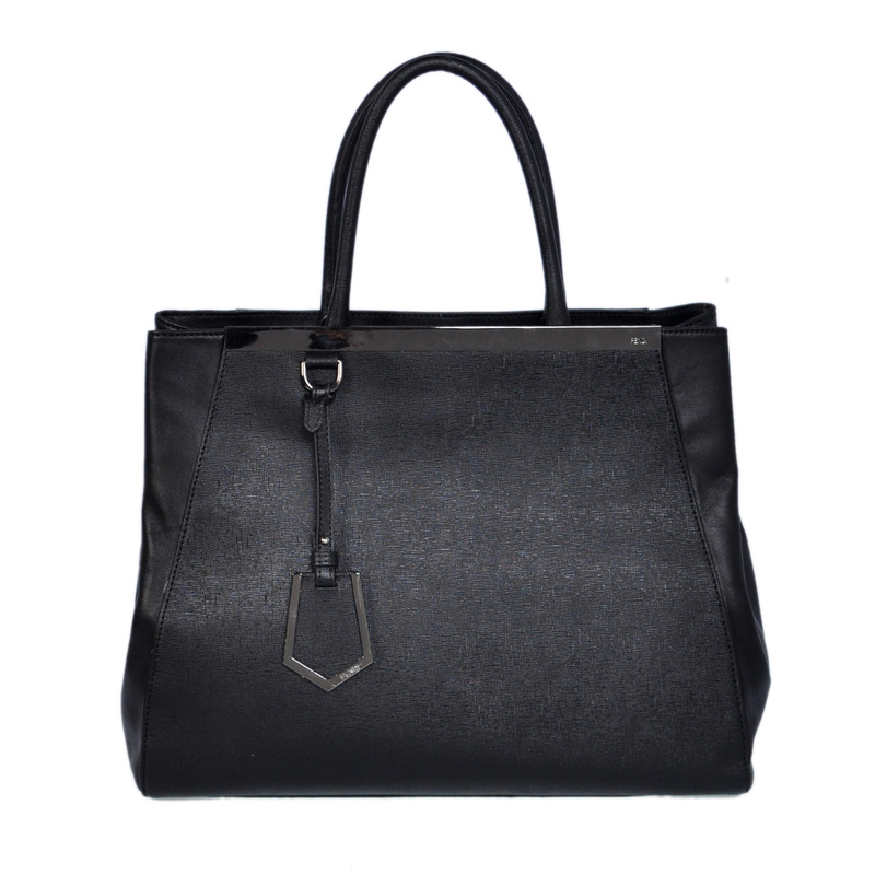 F8017 Fendi 2Jours Bag Black pelle di vitello